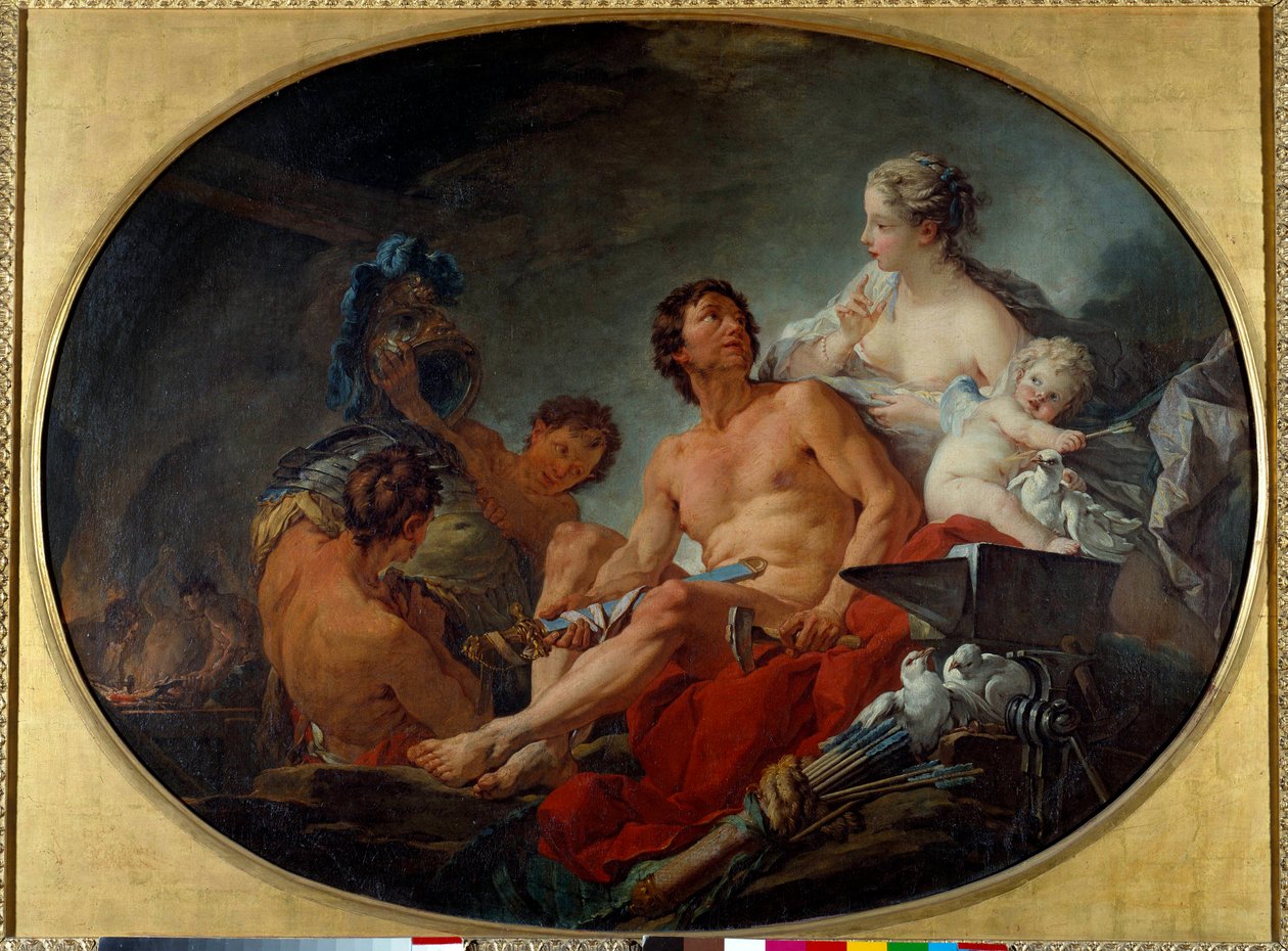 Francois Boucher (1703-1770) 1747 Sun'ın Vulkan Resminin demirhaneleri. 0.94x1.27m by François Boucher