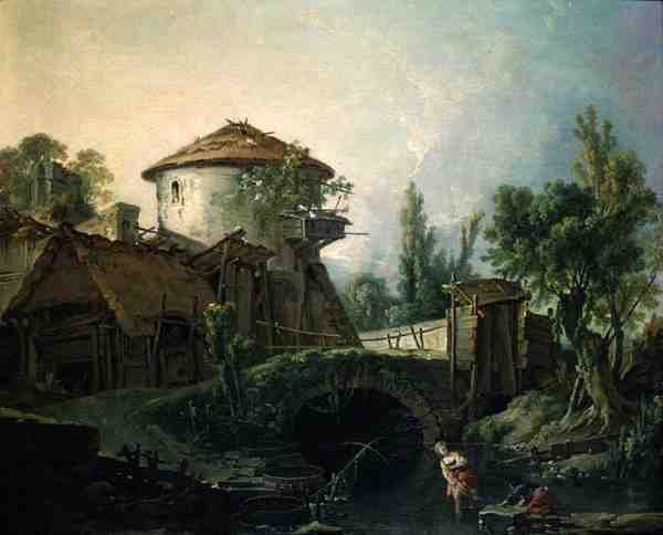 Yel Değirmeni, c.1750 (tuval üzerine yağlı boya) by François Boucher