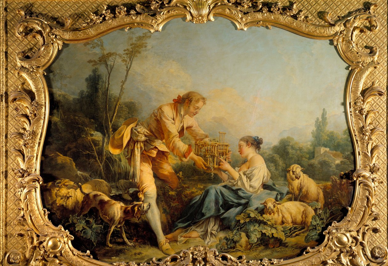Memnun pastoral pastoral sahne. Francois Boucher (1703-1770) 1737 Paris tarafından tablo, ulusal arşivler by François Boucher