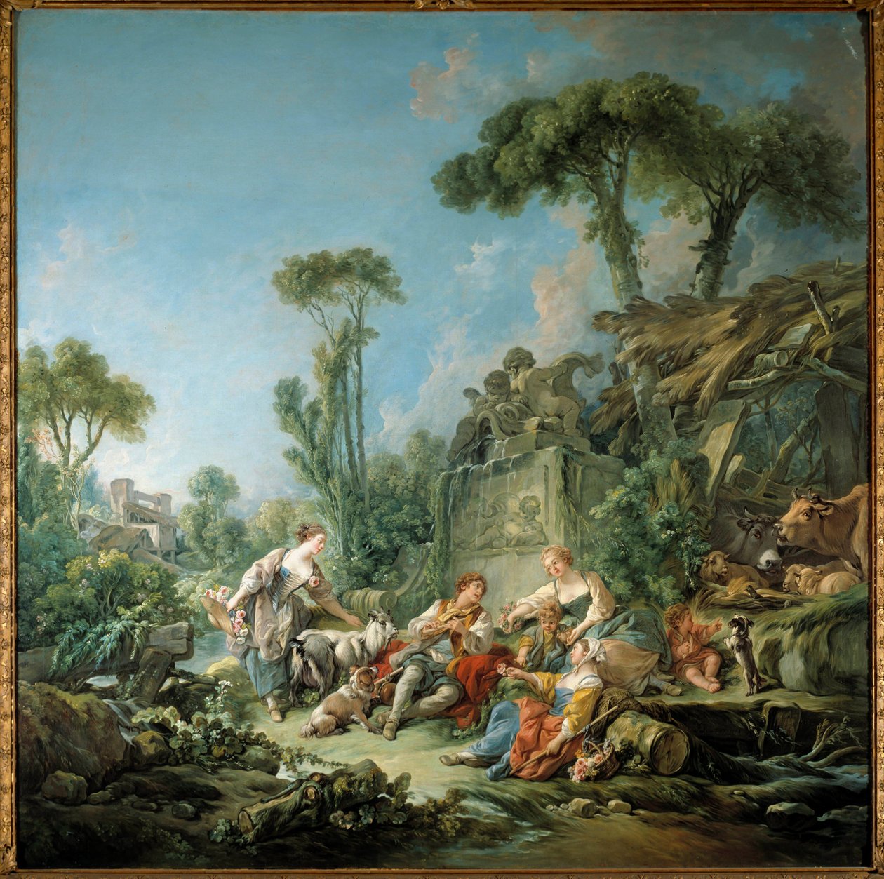 Pastoral sahne çobanının pastoral. Francois Boucher (1703-1770) 1768 Sun tarafından tablo. 2,4x2,37 m. New York. Metropolitan Müzesi by François Boucher