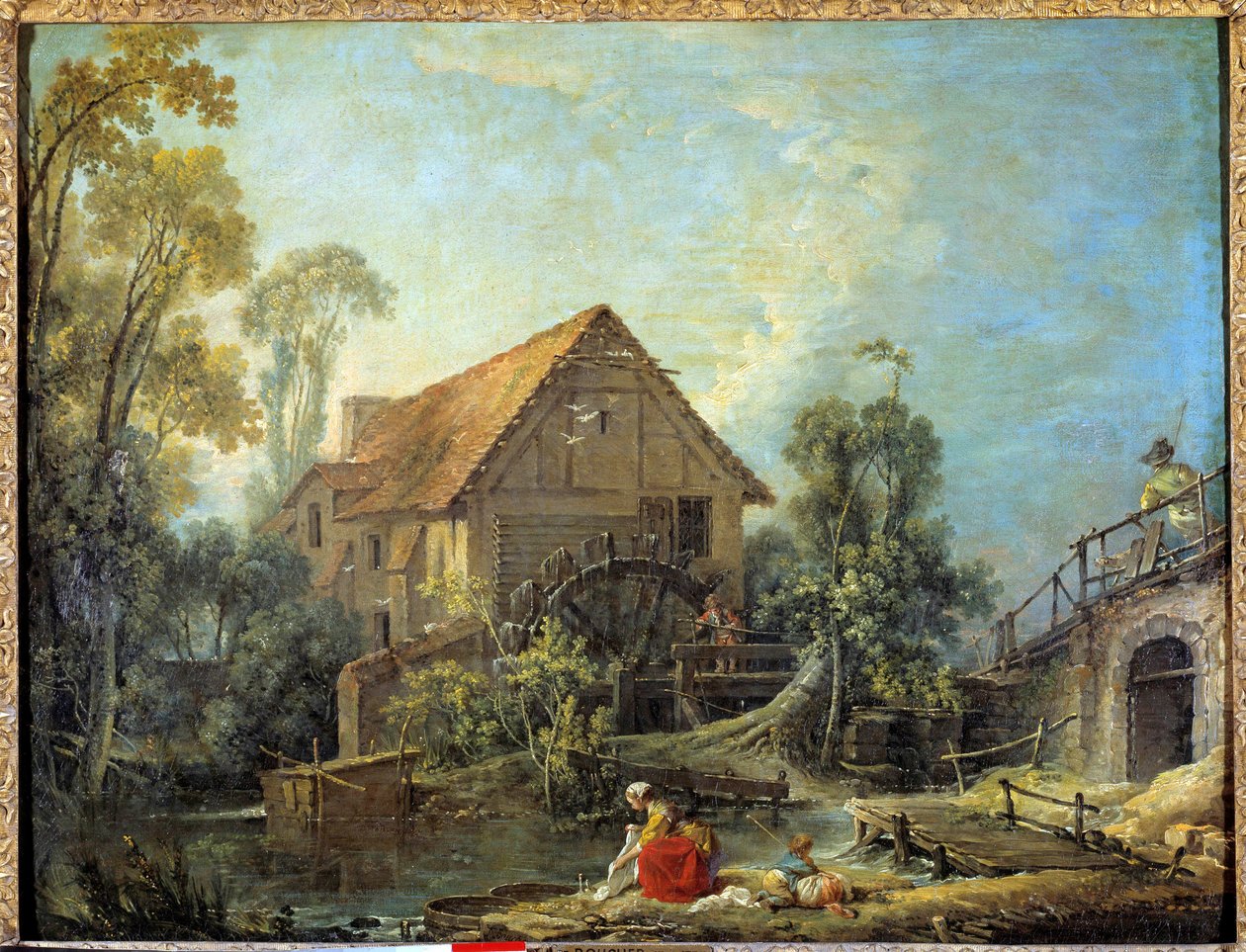 Değirmen Bir kadın, bir su değirmeninin yanındaki derede çamaşır yıkıyor. Francois Boucher (1703-1770) 1751 Güneş