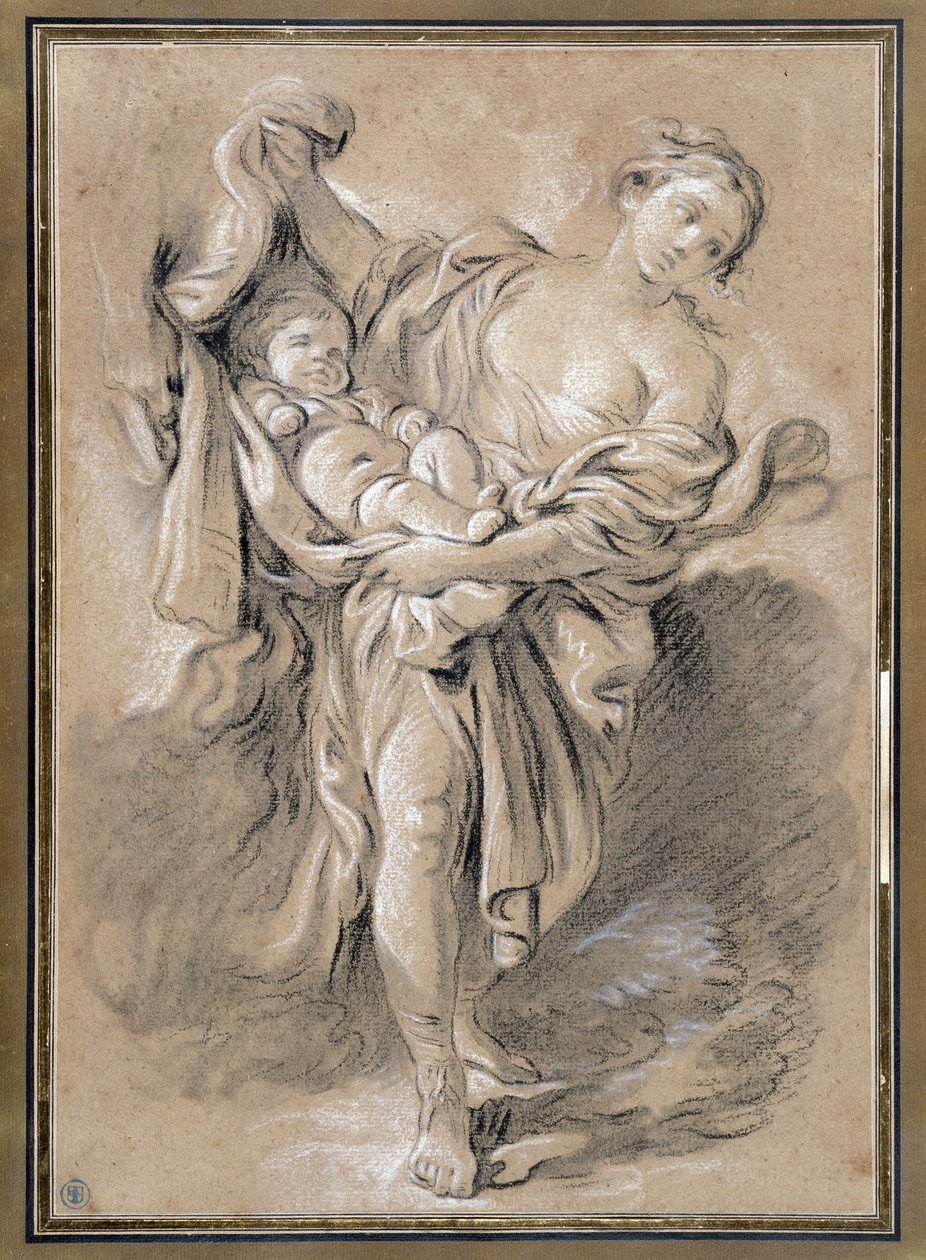 çocuklu kadın by François Boucher