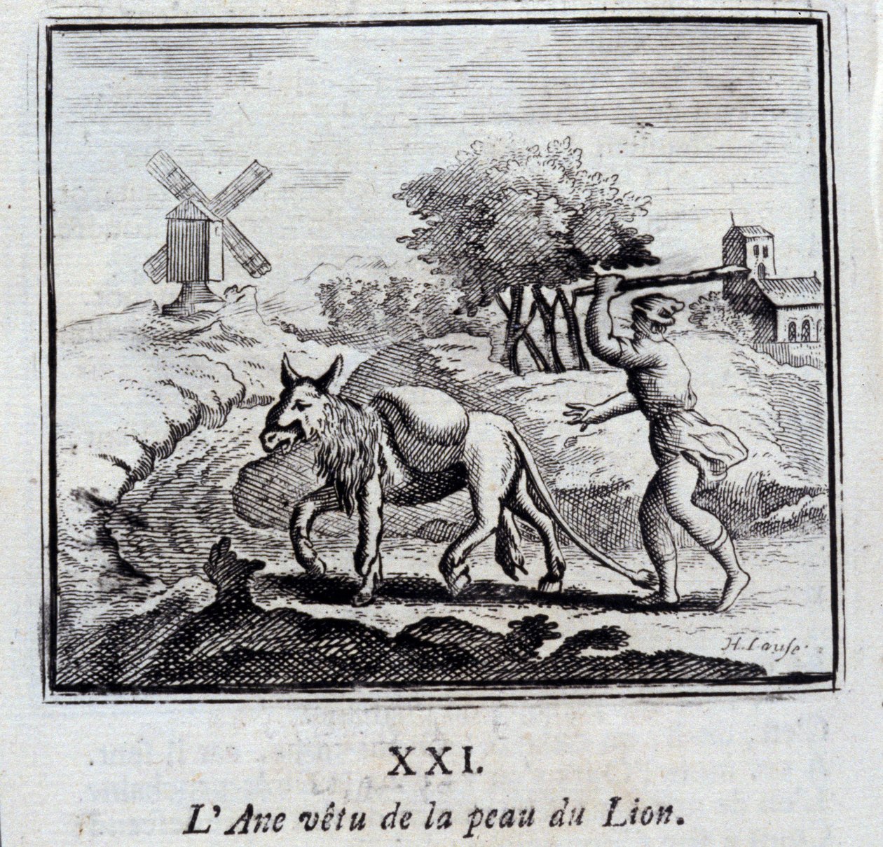 Aslan postu giyen eşek. Jean de La Fontaine