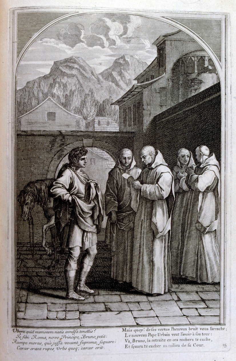 Francois Chauveau 1680 tarafından gravür Chartreux düzeninin kurucusu 