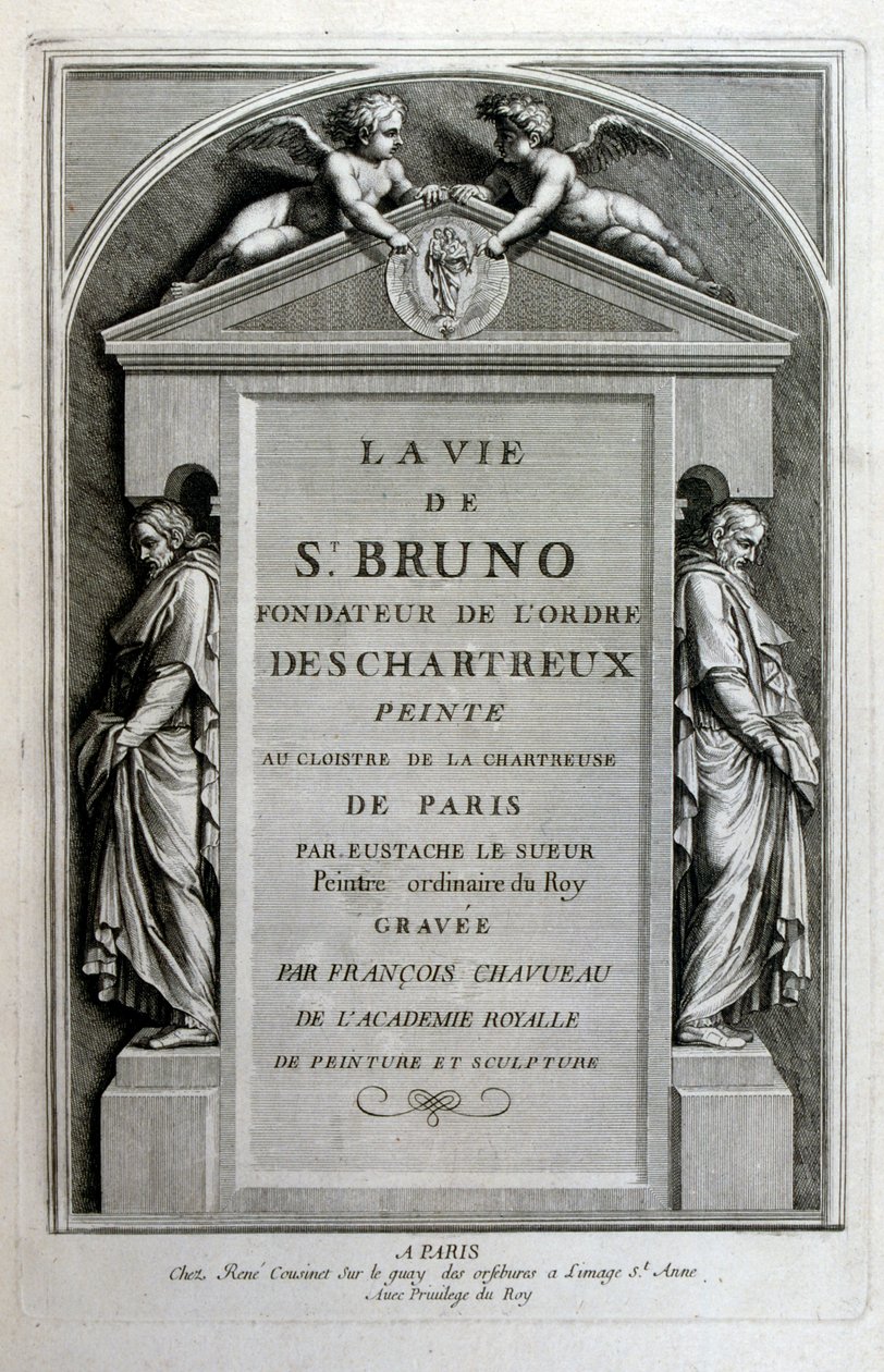 Francois Chauveau 1680 tarafından gravür Chartreux düzeninin kurucusu 