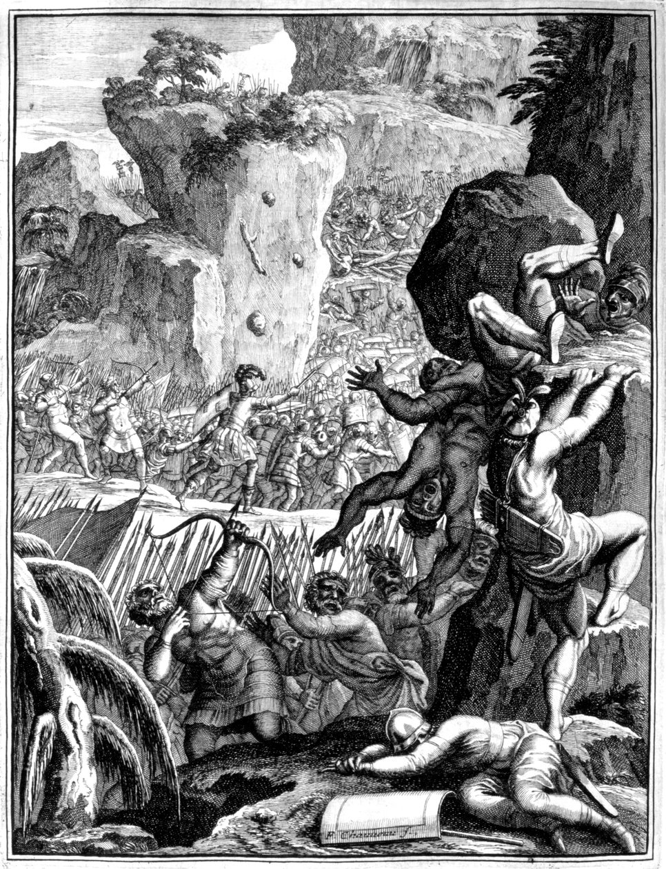 Vizigotların Kralı Alaric I komutasındaki kuvvetler, savaşta, c410 1654 by Francois Chauveau