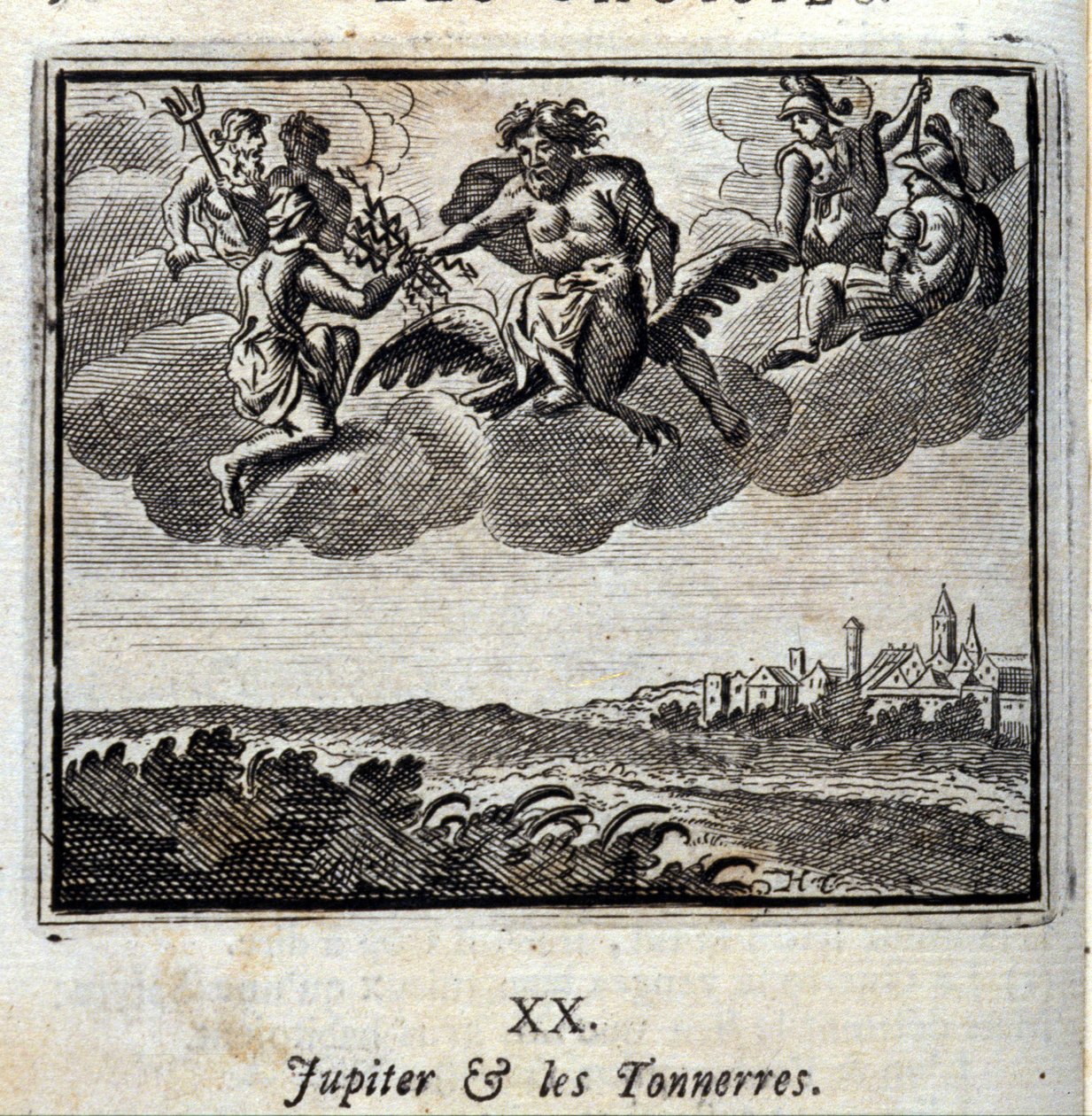 Jüpiter ve Thunners.Fables, Jean de La Fontaine (1621-95). François Chauveau