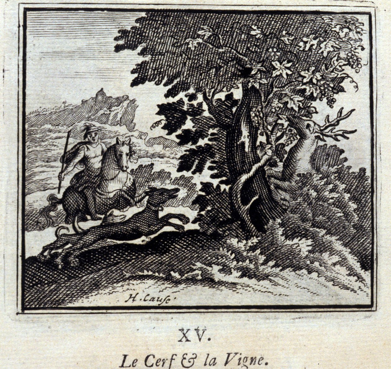 Satyr na Mugenzi. Umugani na Jean de La Fontaine (1621-95). Ishusho ya François Chauveau (1613-1676). Igitabo cya 1728. by Francois Chauveau