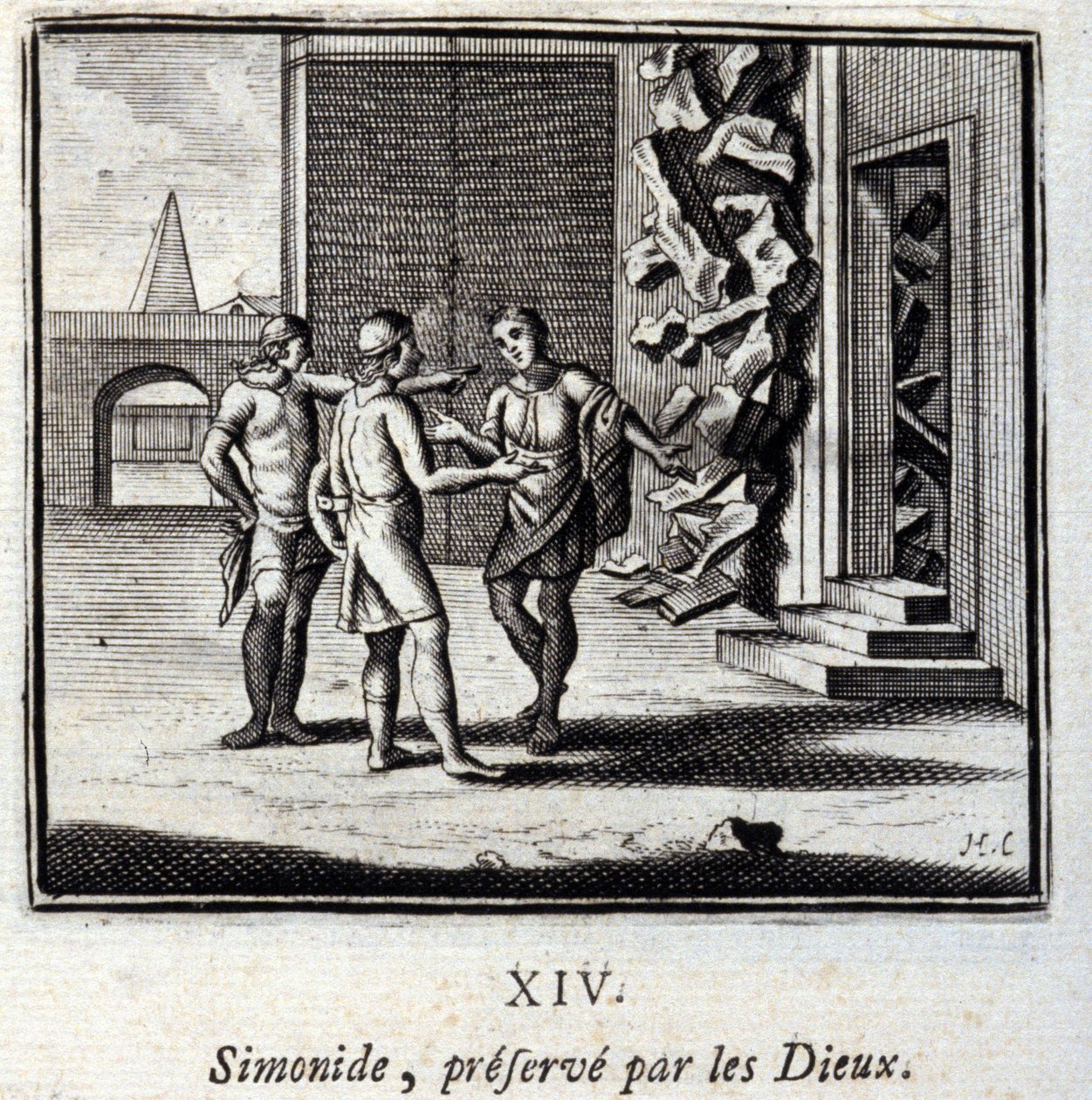 Simonides Tanrılar tarafından korur. Jean de La Fontaine