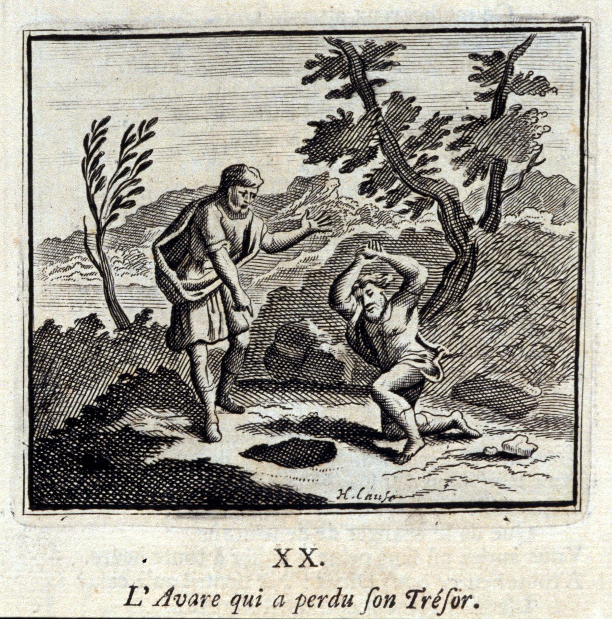 Tresorunu kaybeden Avare. Jean de La Fontaine