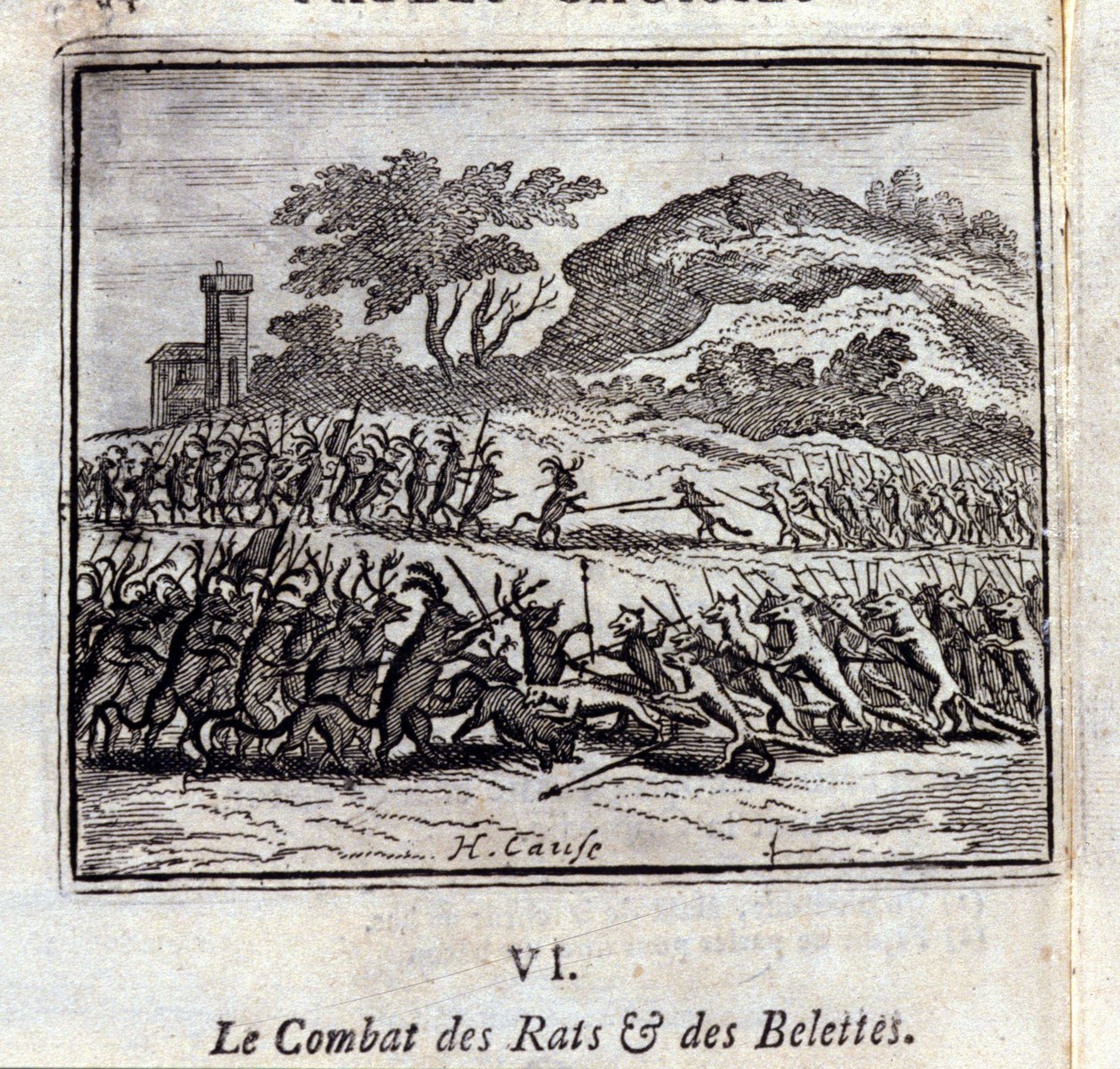Noyee konan. Dæmisögur eftir Jean de La Fontaine (1621-95). Myndskreyting eftir François Chauveau (1613-1676). Útgáfa 1728. by Francois Chauveau