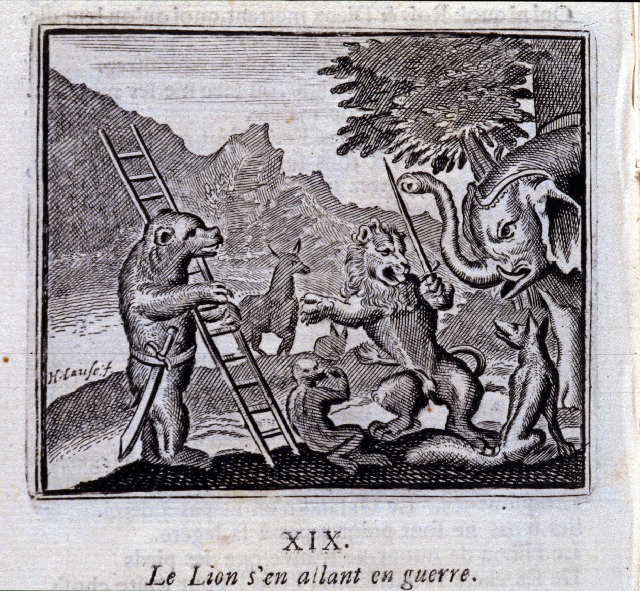 Aslan savaşa gidiyor. Jean de La Fontaine
