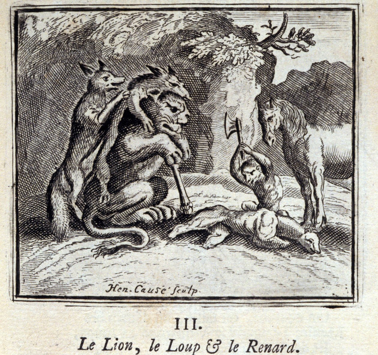 Aslan, Kurt ve Tilki. Jean de La Fontaine