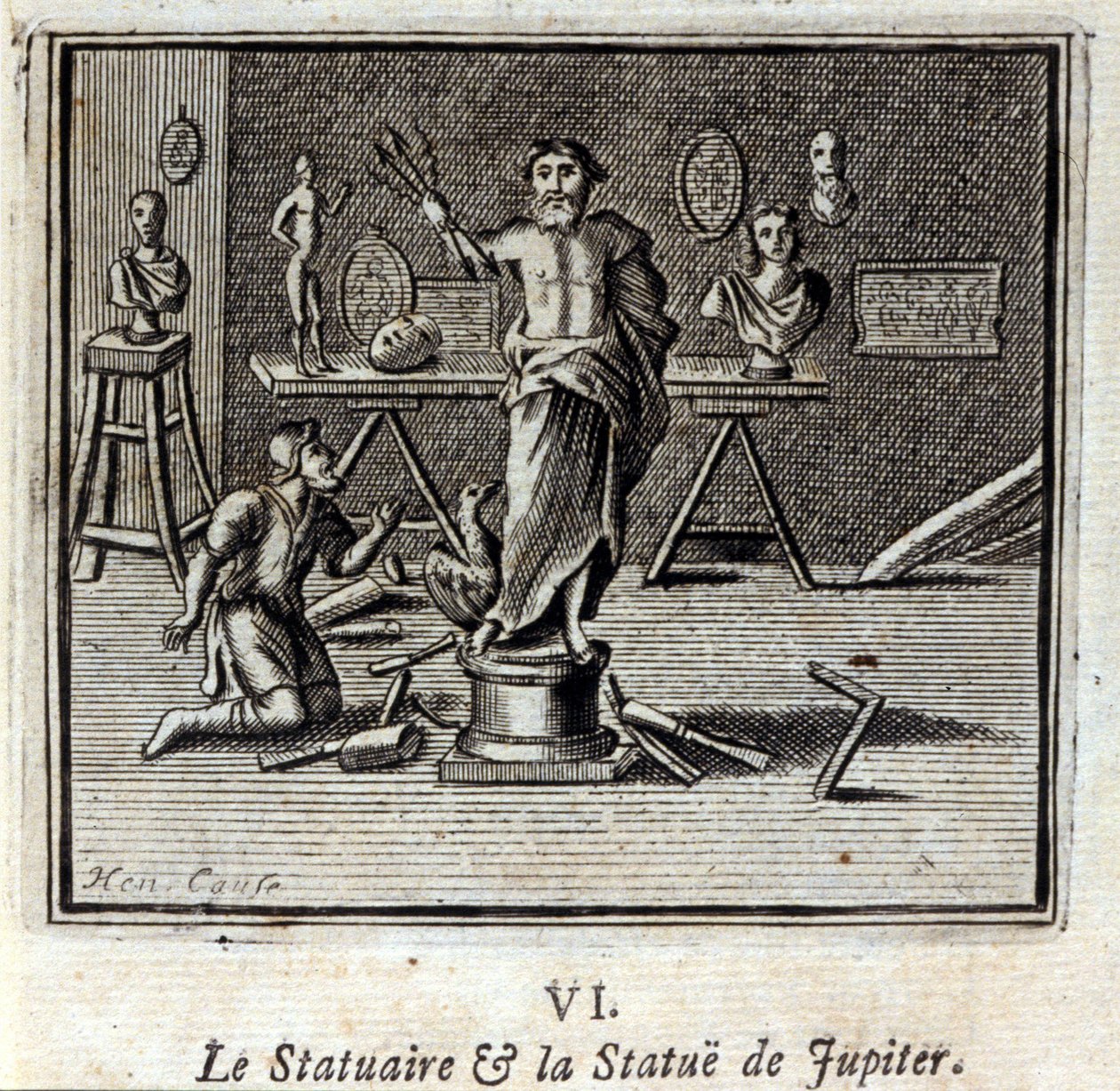 Heykel ve Jüpiter heykeli. Jean de La Fontaine