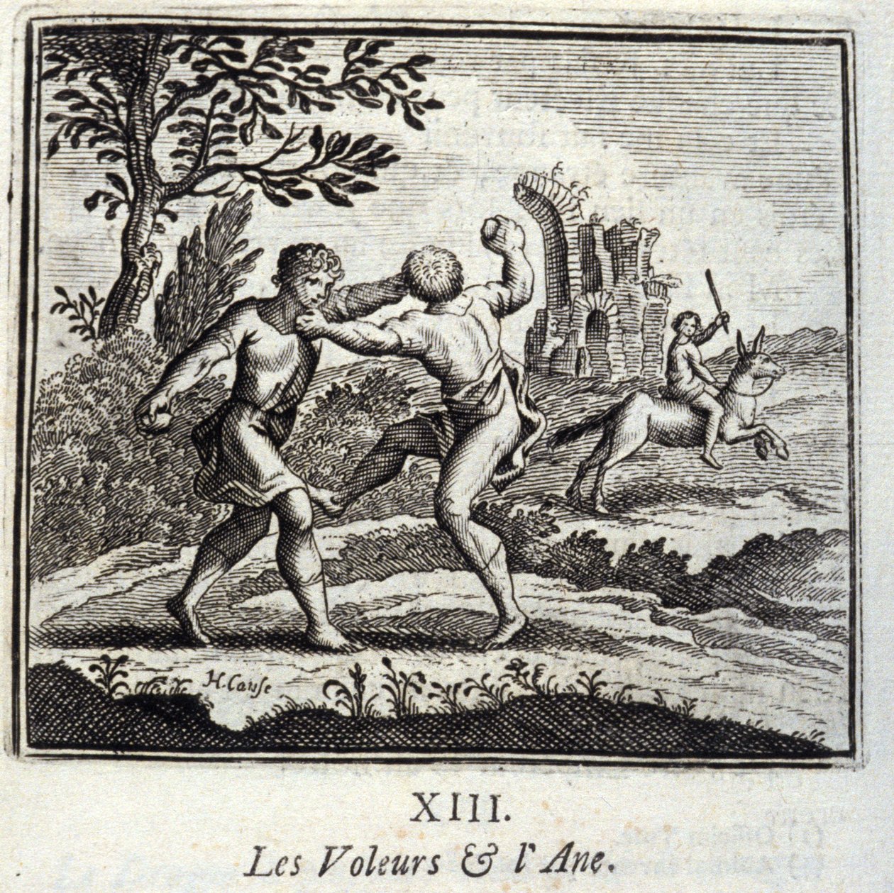 Hırsızlar ve Ane.Fables, Jean de La Fontaine (1621-95). François Chauveau