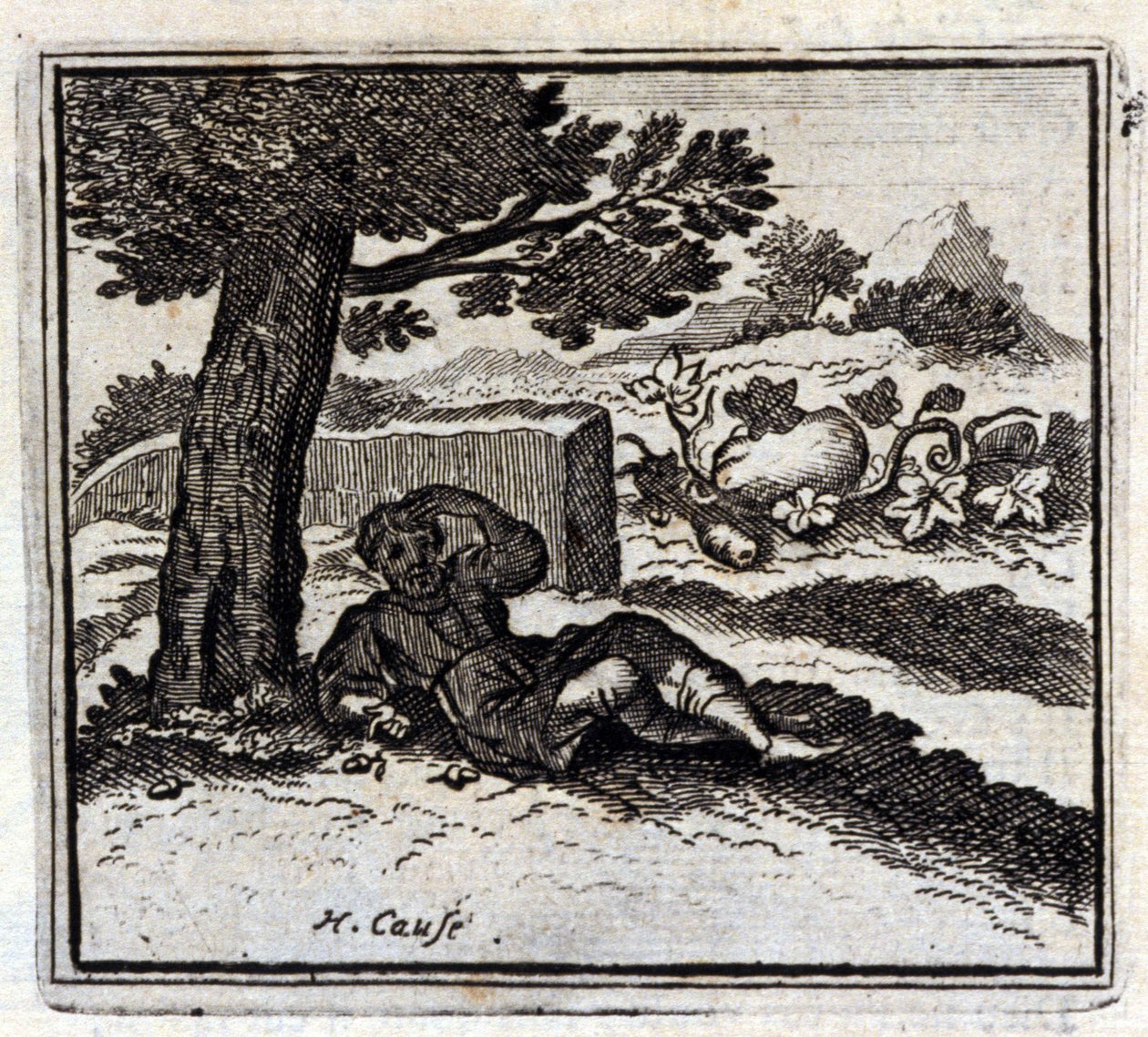 Meşe palamudu ve balkabağı. Jean de La Fontaine