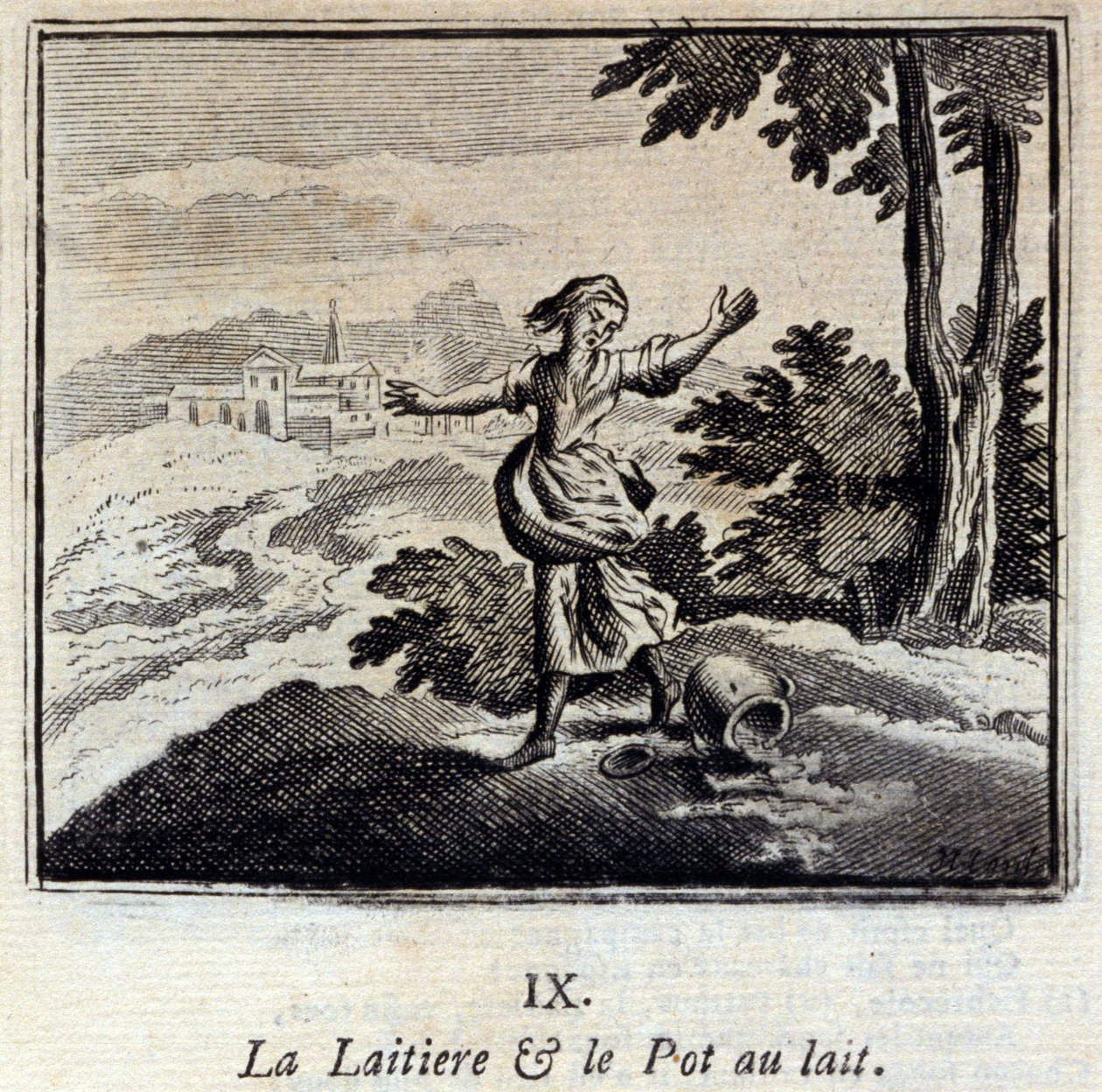 Süt ve süt kavanozu. Jean de La Fontaine