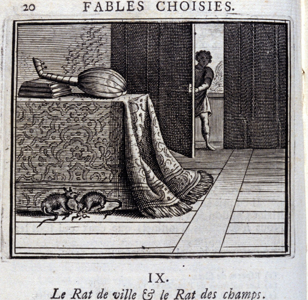 Kasaba faresi ve tarla faresi. Jean de La Fontaine