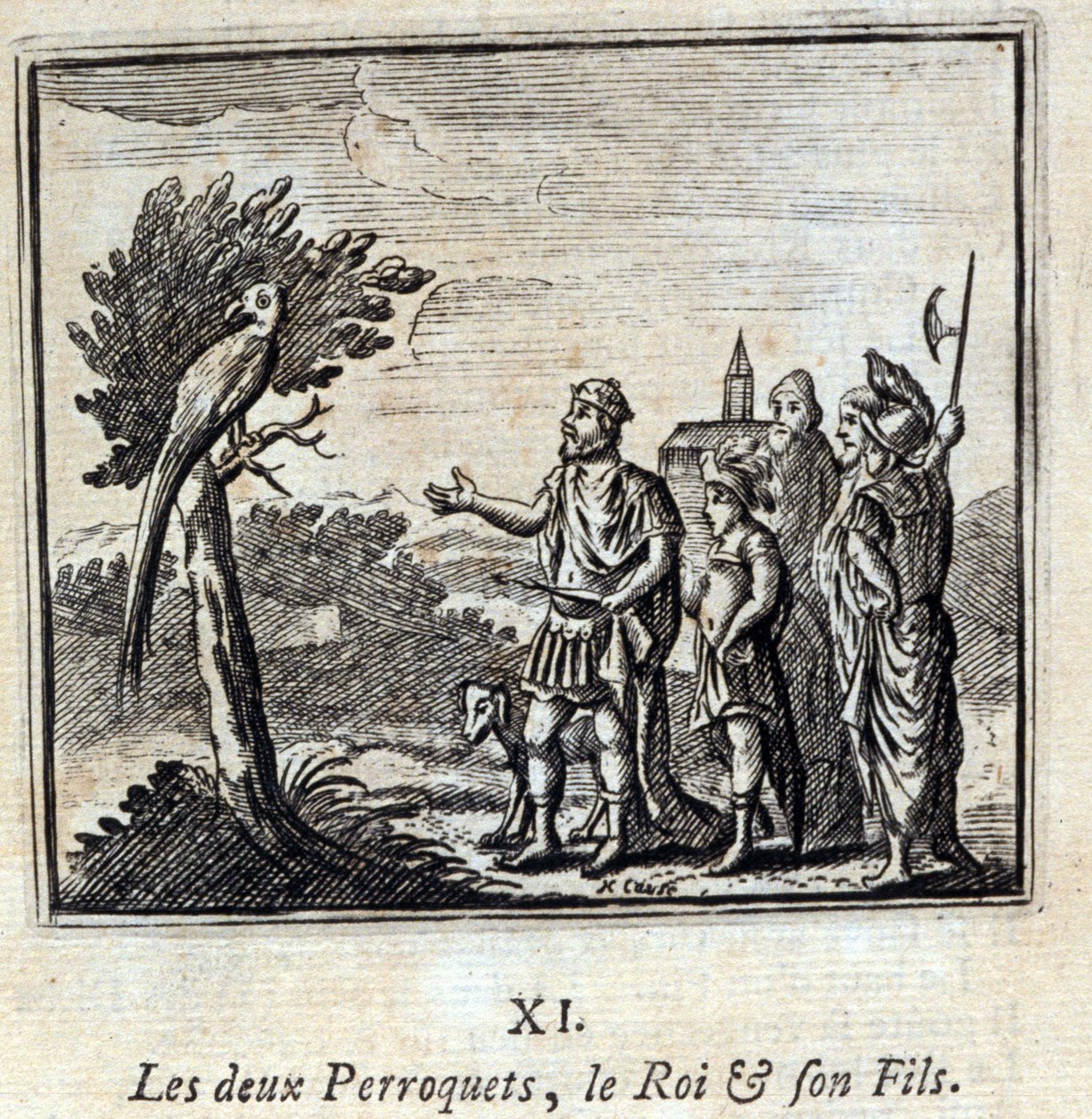 İki Papağan Kral ve Oğlu. Jean de La Fontaine