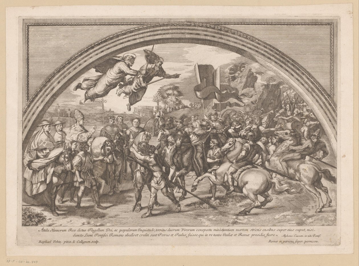 Papa I. Leo ile Hun Attila arasındaki görüşme by Francois Collignon