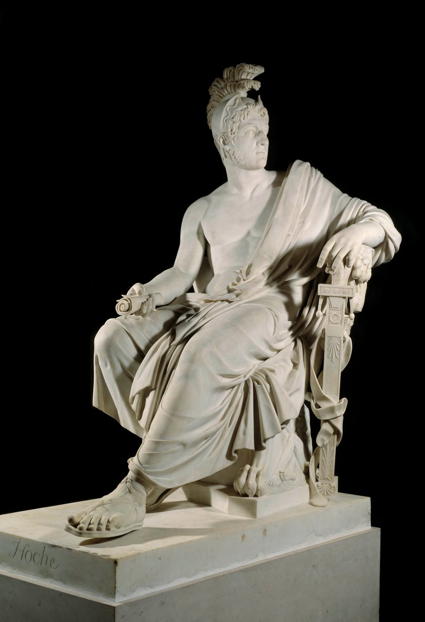 Devrimin Fransız generali Lazare Louis Hoche'nin (1768-1797) portresi. Francois Dominique Aime Milhomme (1758-1823) Sun'ın heykeli. 1.90 m Versay, kale müzesi by Francois Dominique Aime Milhomme