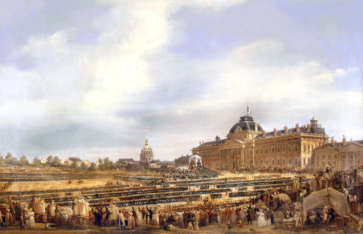 Louis Philippe 29 Ağustos'ta Paris'te ulusal muhafızlara bayrak veriyor by Francois Dubois