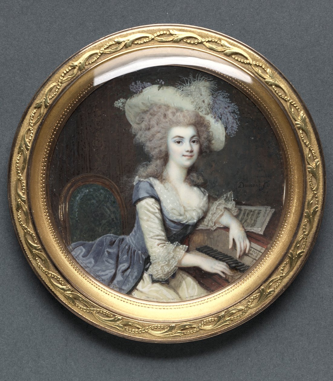 Klavsen Başında Bir Kadın Portresi, c. 1788. by Francois Dumont