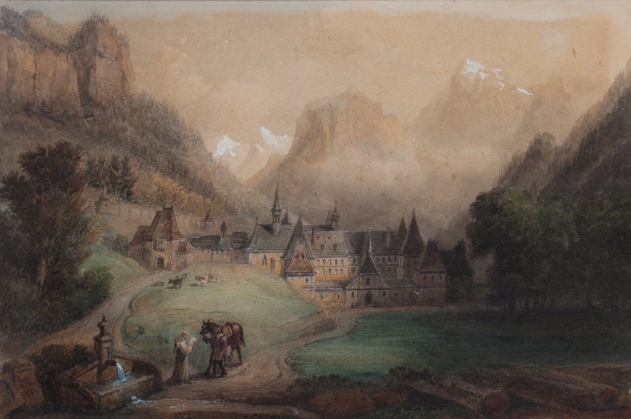 La Grande Chartreuse 1869 (Kağıt üzerine suluboya) by Francois Edme Ricois