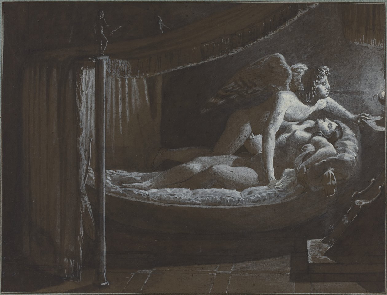Lambayı Söndüren Ruhlu Aşk Tanrısı by Francois Edouard Picot