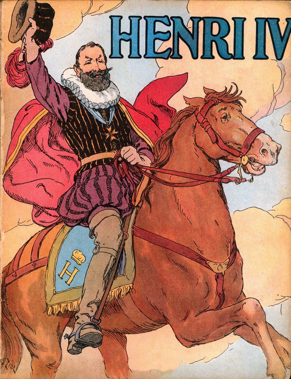 Kral Henry IV (1553-1610) (Fransa Kralı Henri IV) François Edouard Zier (1856-1924) tarafından “Görkemlerimiz-ulusallarımız” içinde illüstrasyon” 1920 by Francois Edouard Zier