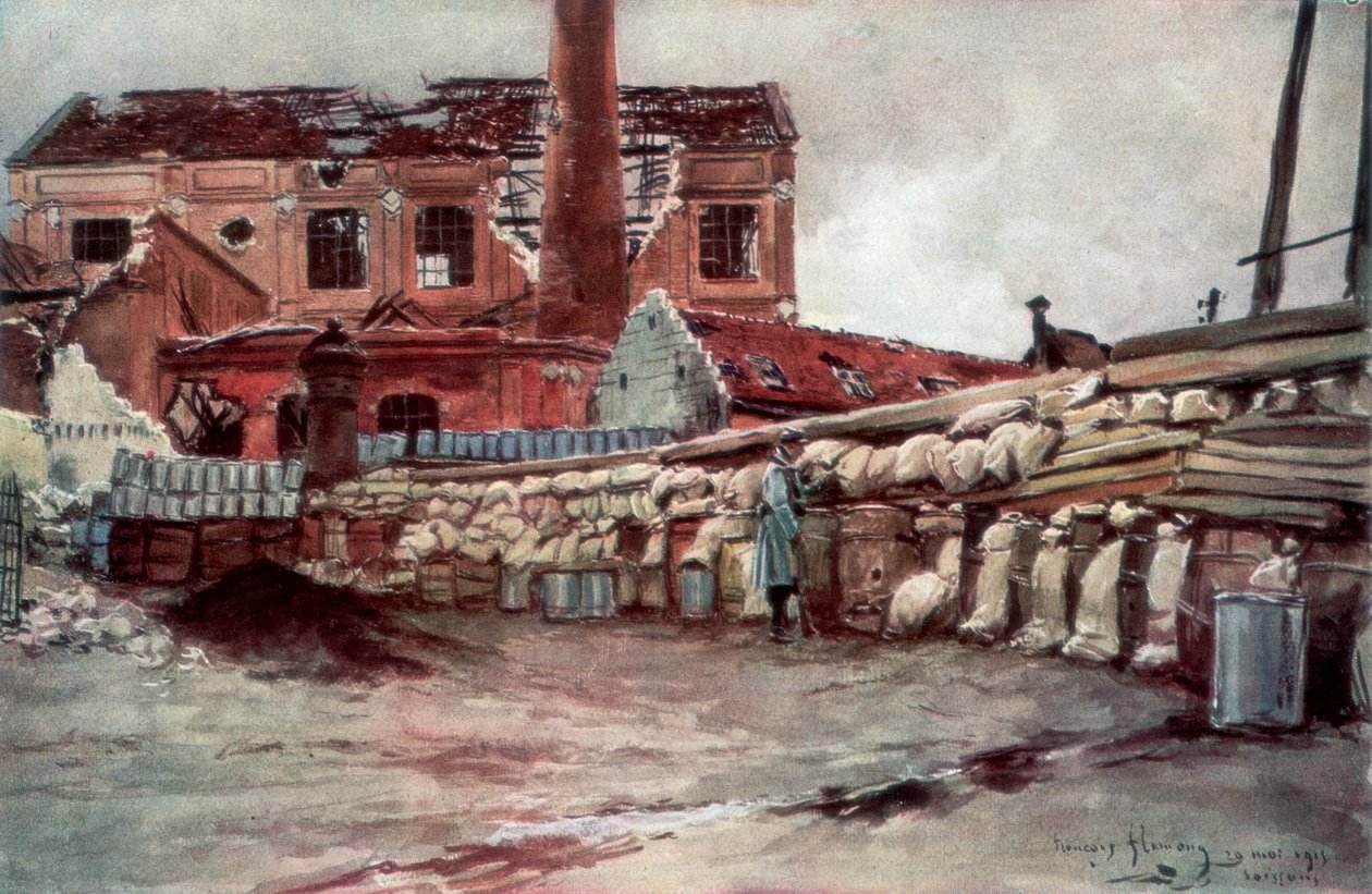 Fabrika Barikatı, Soissons, Fransa, 20 Mayıs 1915, 1926. by Francois Flameng