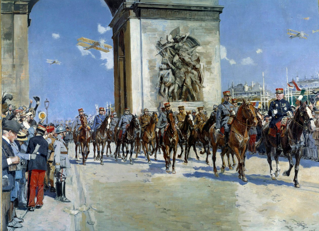 Birinci Dünya Savaşı: Ordu, Marechal Ferdinand Foch (1851-1929) ve Marechal Joseph Joffre (1852-1931). Francois Flameng
