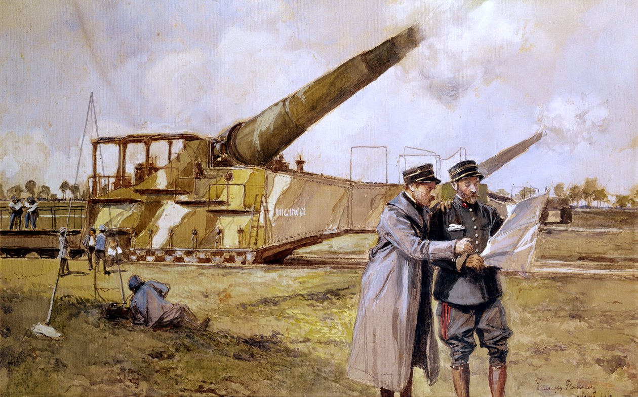 Demiryolunda Ağır Silahlar, Ekim 1916 by Francois Flameng