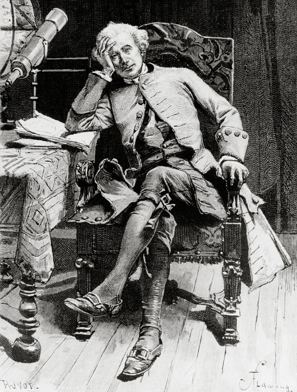 Guy Mannering'in Portresi, Guy Mannering veya Astrologer'ın ana karakteri, Walter Scott'ın (1771-1832) romanı, François Flameng'in (1856-1923) çizim üstüne gravür, Paris baskısından by Francois Flameng