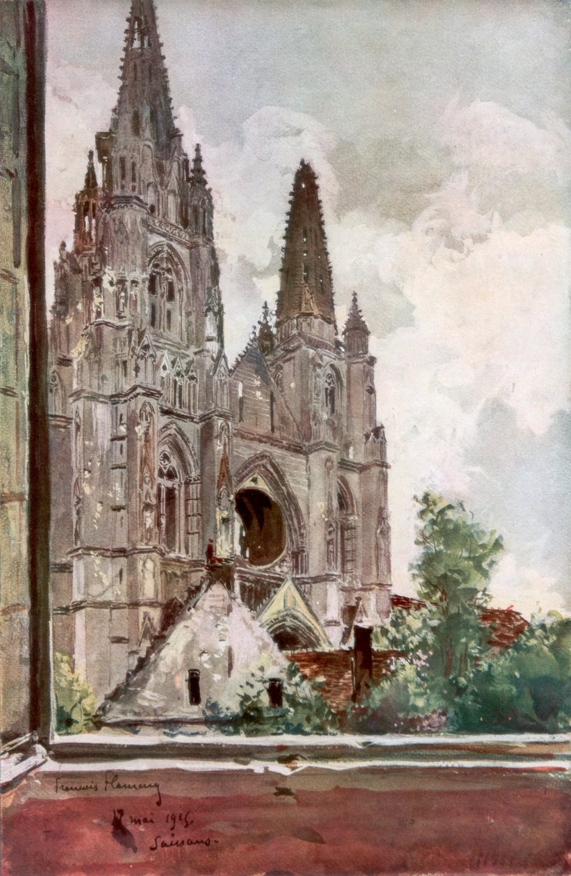 Saint Jean des Vignes Manastırı Harabeleri, Soissons, Fransa, 17 Mayıs 1915, 1926. by Francois Flameng