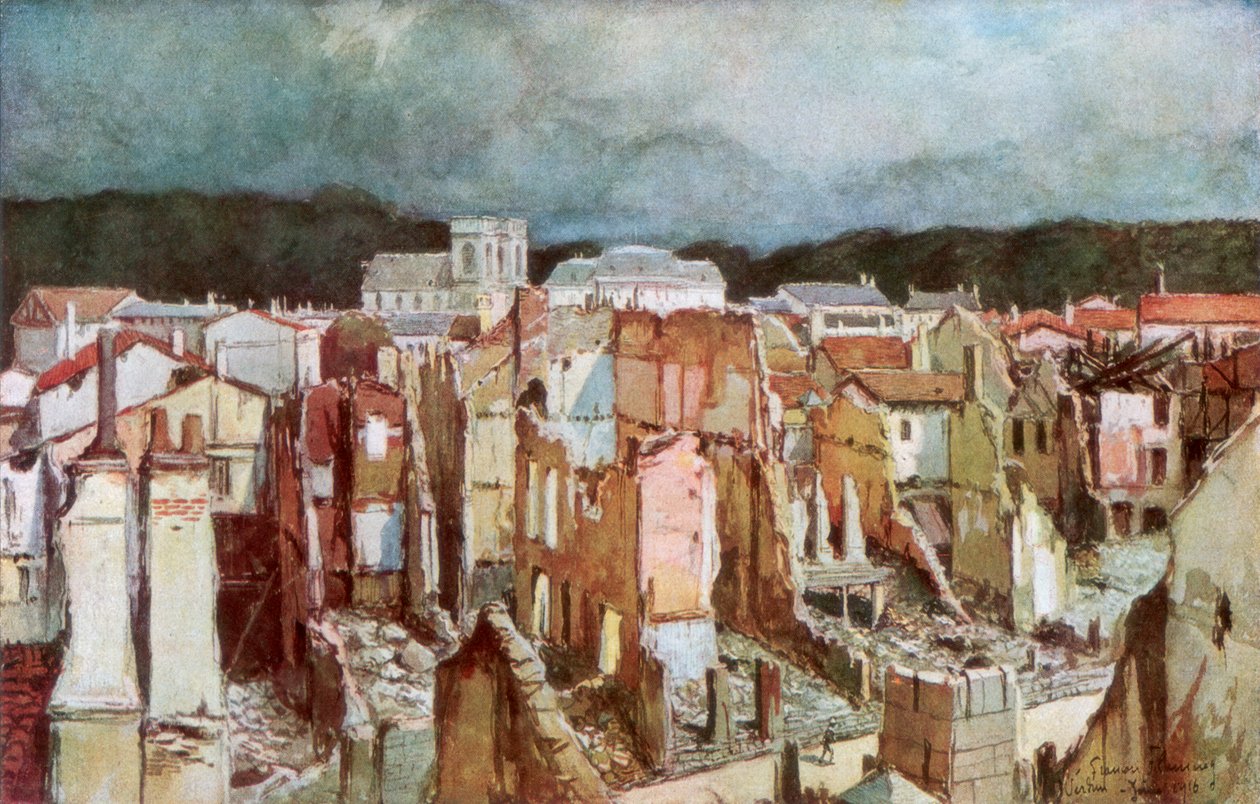 Verdun Harabeleri, Haziran 1916, 1926. by Francois Flameng