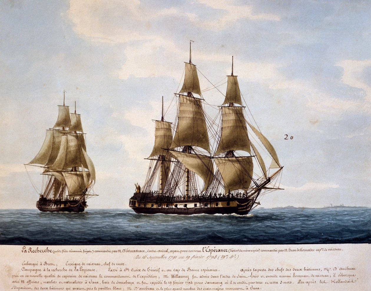Jean-Francois de Galaup de La Perouse (1741-1788) tarafından araştırma için 1791 ve 1793 yılları arasında Antoine Bruny d