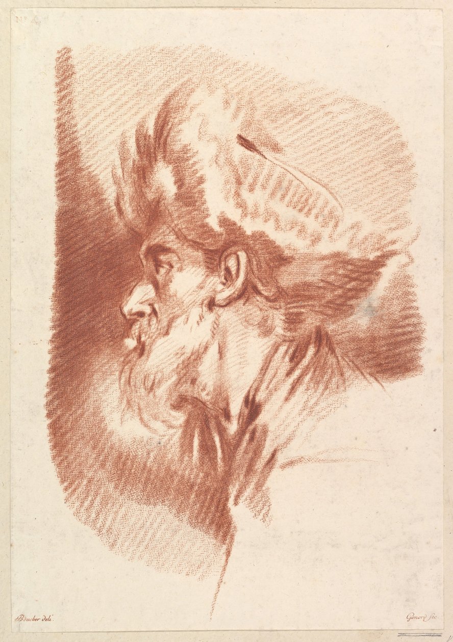 Başlıksız Türbanlı Bir Adamın Başı, 18. yüzyılın ortalarından 19. yüzyılın başlarına kadar. by Francois Gonord