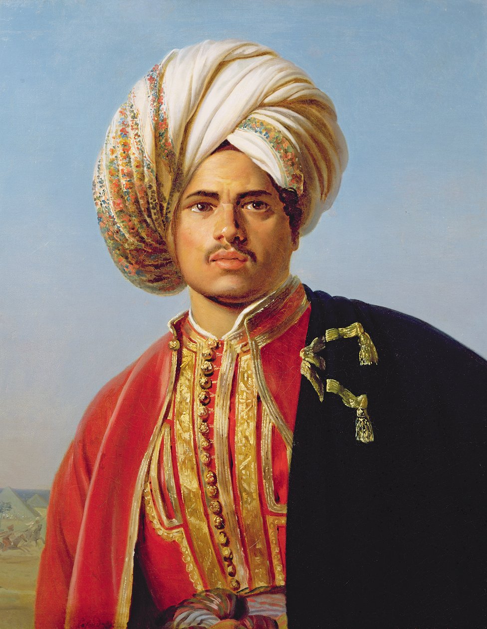 Osmanlı sarıklı savaşçı by Francois Henri Alexandre La Fond