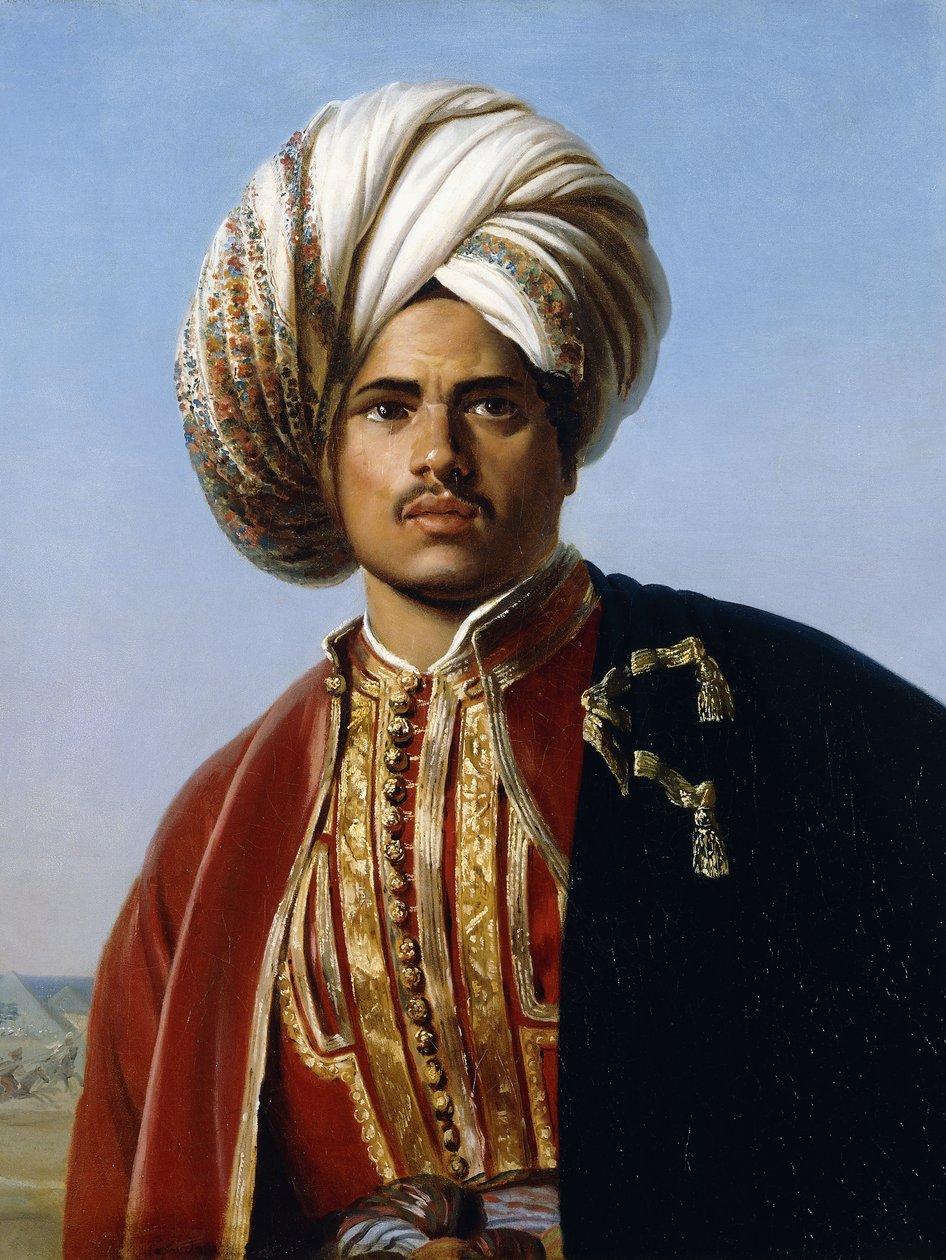 Bir Osmanlı Prensi Portresi, Yarım Boy, Kırmızı Altın, by Francois Henri Alexandre La Fond