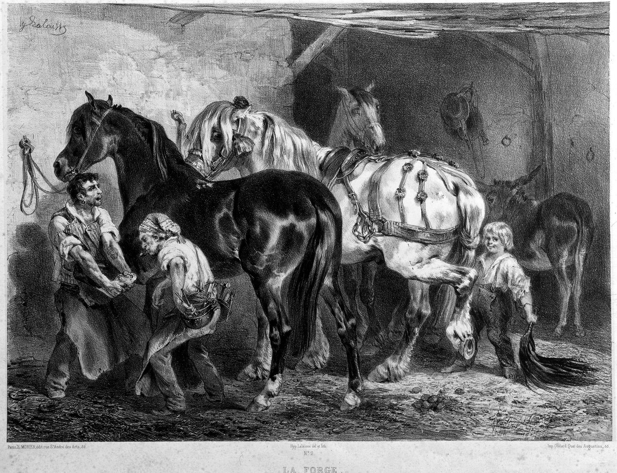 La Forge, at parçaları by Francois Hippolyte Lalaisse