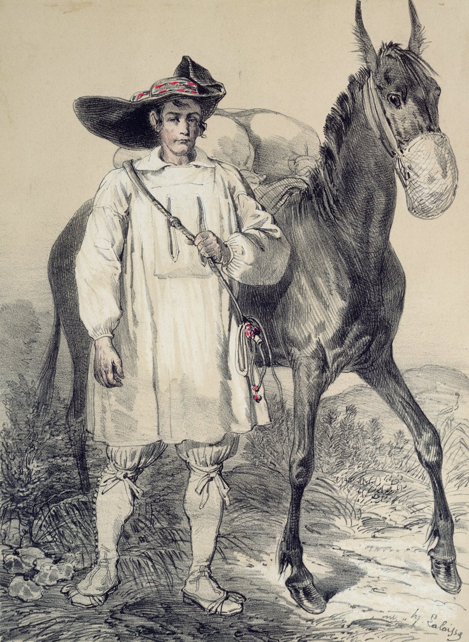 Batz'dan tuz işçisi by Francois Hippolyte Lalaisse