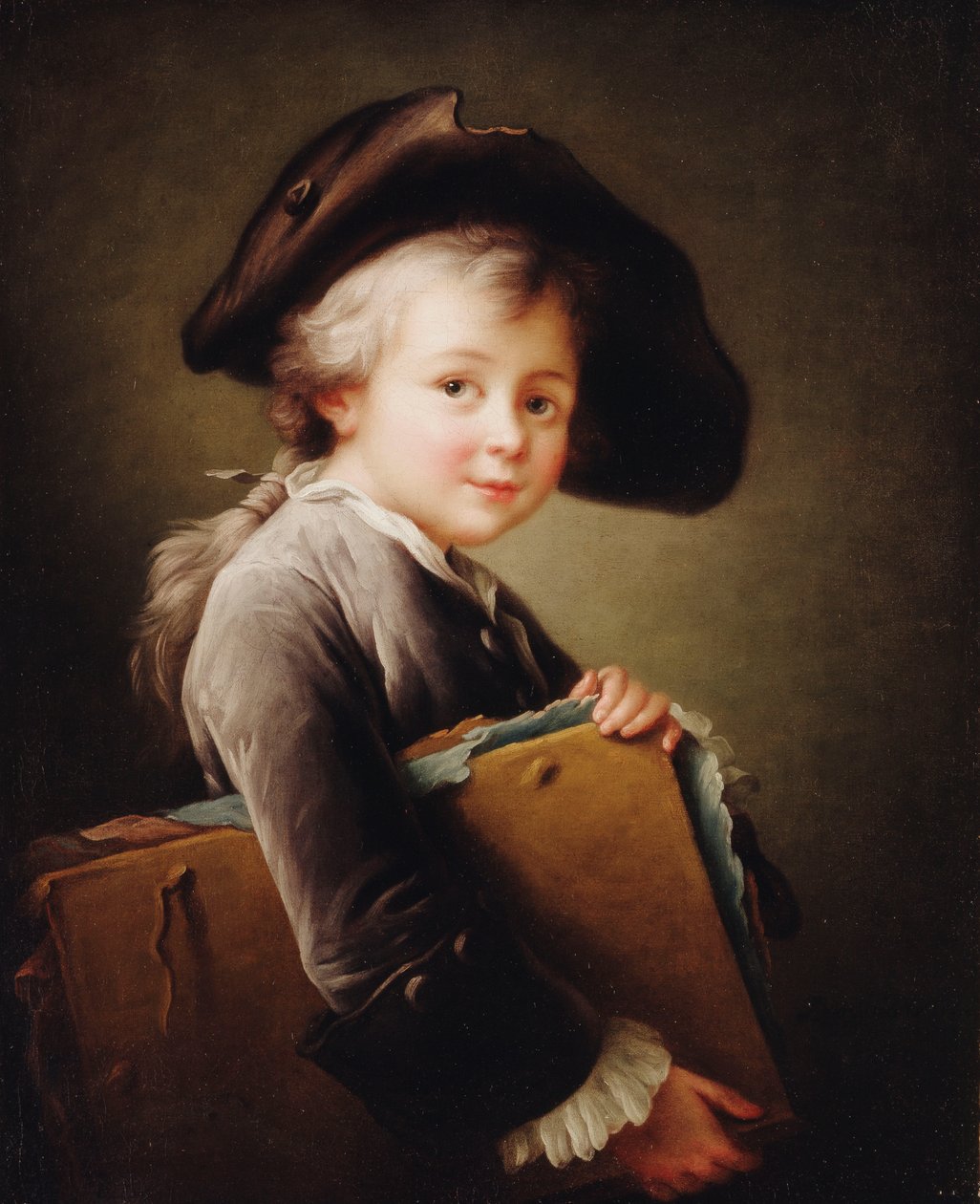 Portföy tutan genç bir çocuk, 1760 by Francois Hubert Drouais