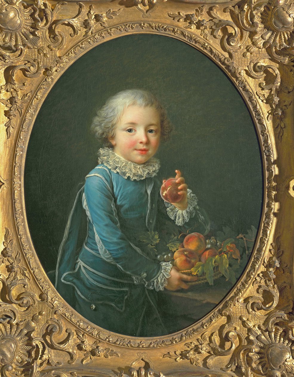 şeftalili çocuk, 1760 by Francois Hubert Drouais