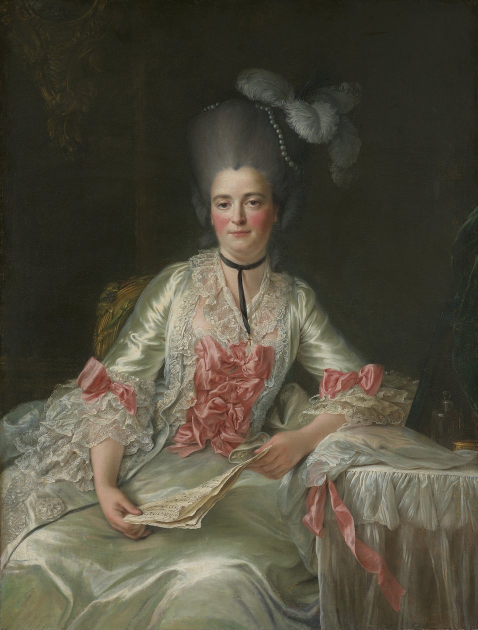 Marie Rinteau, Matmazel de Verrières, 1761. by Francois Hubert Drouais