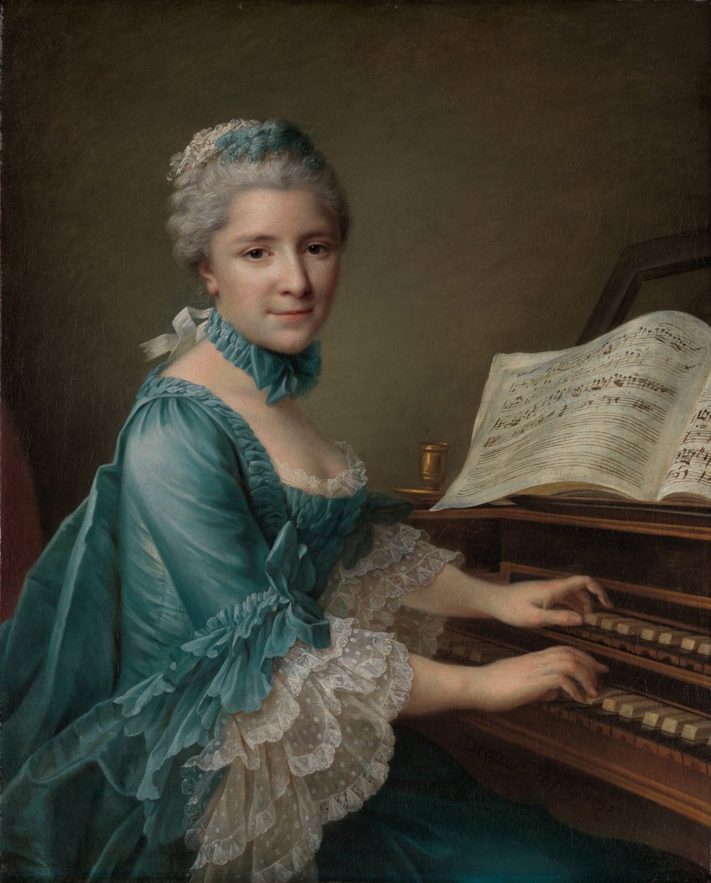 Madam Charles Simon Favart Olduğu Söylenen Bir Kadının Portresi, 1757 by Francois Hubert Drouais