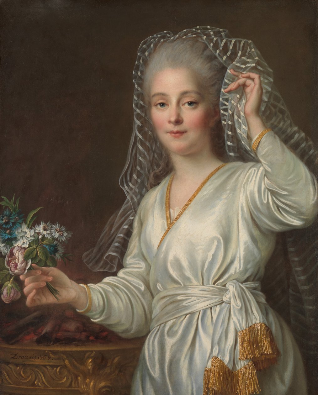 Genç Bir Kadının Vestal Bakire Olarak Portresi, 1767. by Francois Hubert Drouais