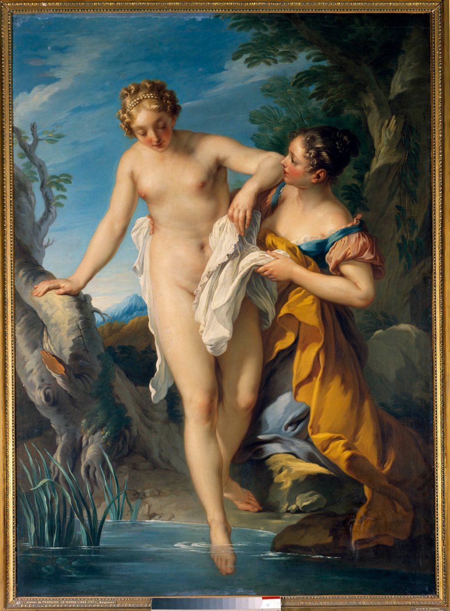 Bir yüzücü ve bir sonraki resmi Francois Le Moyne (1688-1737). 18. yüzyıl. karartmak 1,63 x 1,17 m Turlar, Musee des Beaux Arts by François Lemoyne