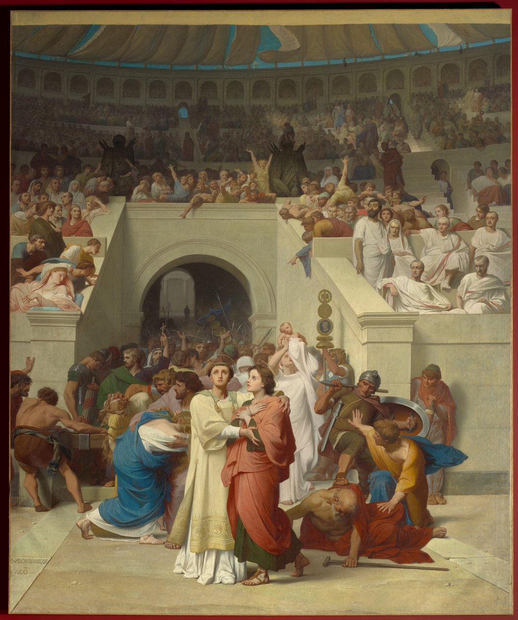 Amfitiyatroya giren Hristiyan şehitler by Francois Leon Benouville