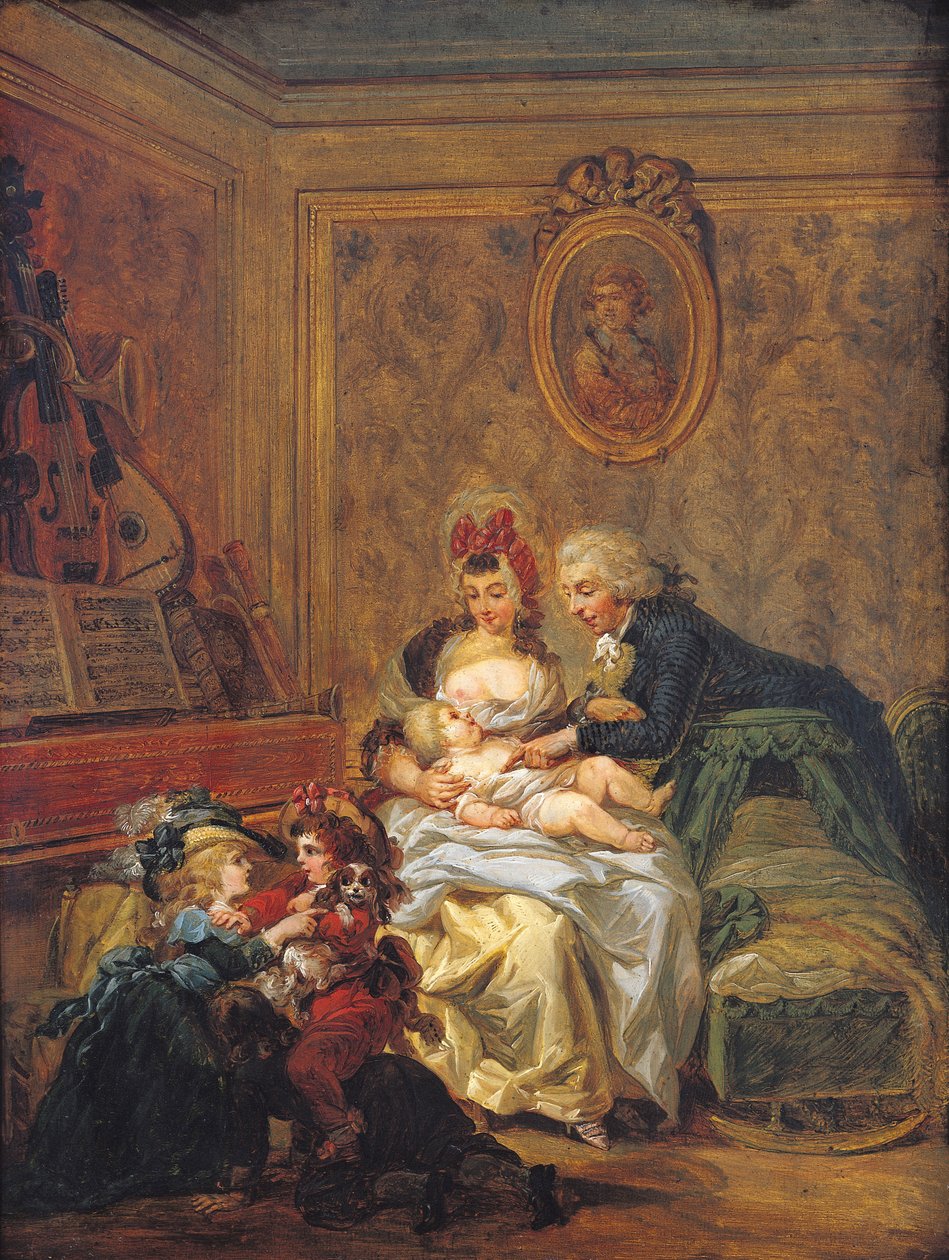 Evlilik Memnuniyeti veya Mutlu Aile by Francois Louis Joseph Watteau